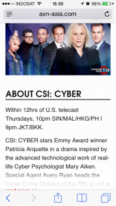 Jadwal CSI Cyber di AXN