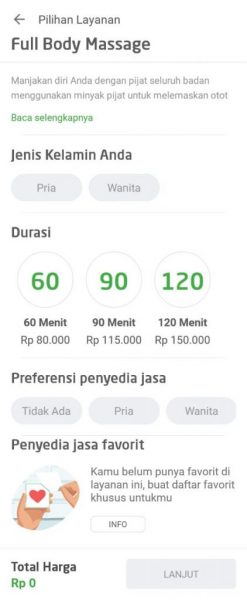 review aplikasi Go Life - review layanan go massage