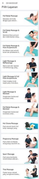 review layanan go massage dari gojek