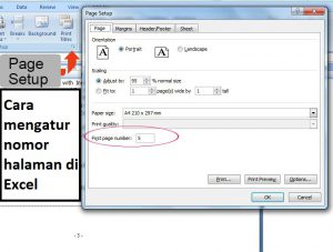 cara setting nomor halaman di microsoft excel agar sesuai nomor kita