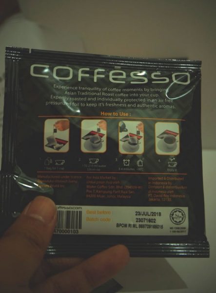 coffee in bag kopi celup coffesso