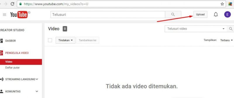 cara upload video di youtube channel