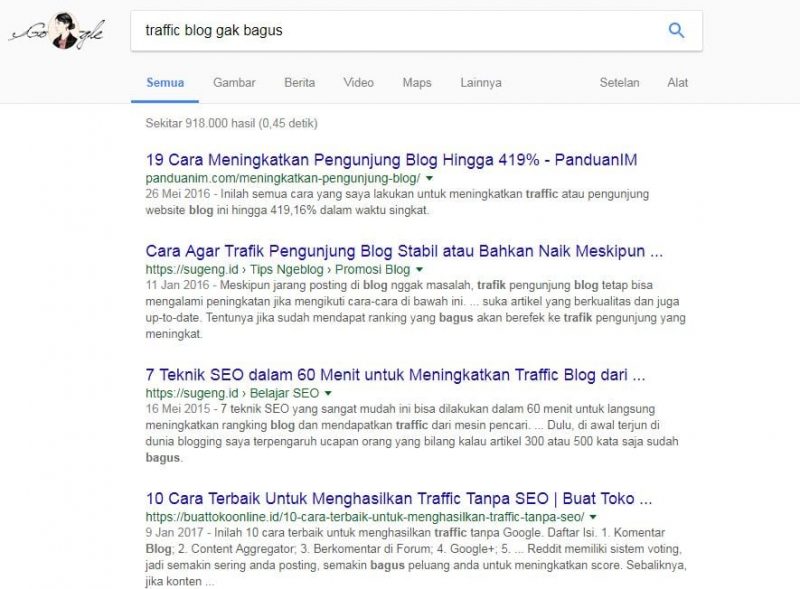 traffic blog tidak berubah padahal sudah menerapkan seo